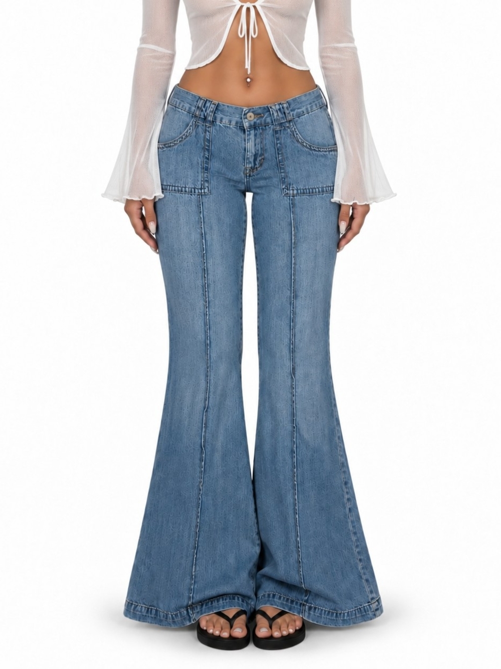 Old Navy Light Blue High-Rise Flare Jeans - Women's Size, Medium.